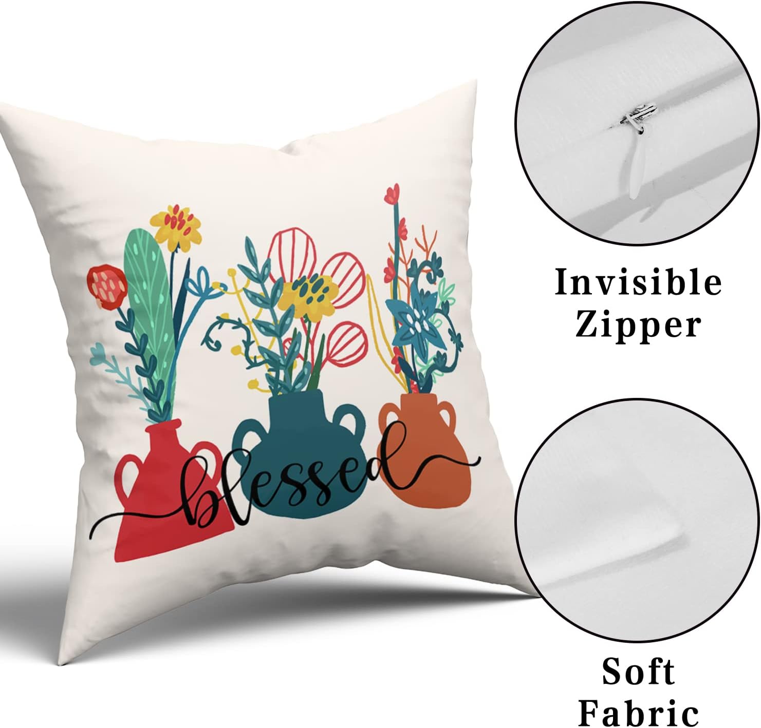 Beige Throw Pillow Cover — 18" - View 4