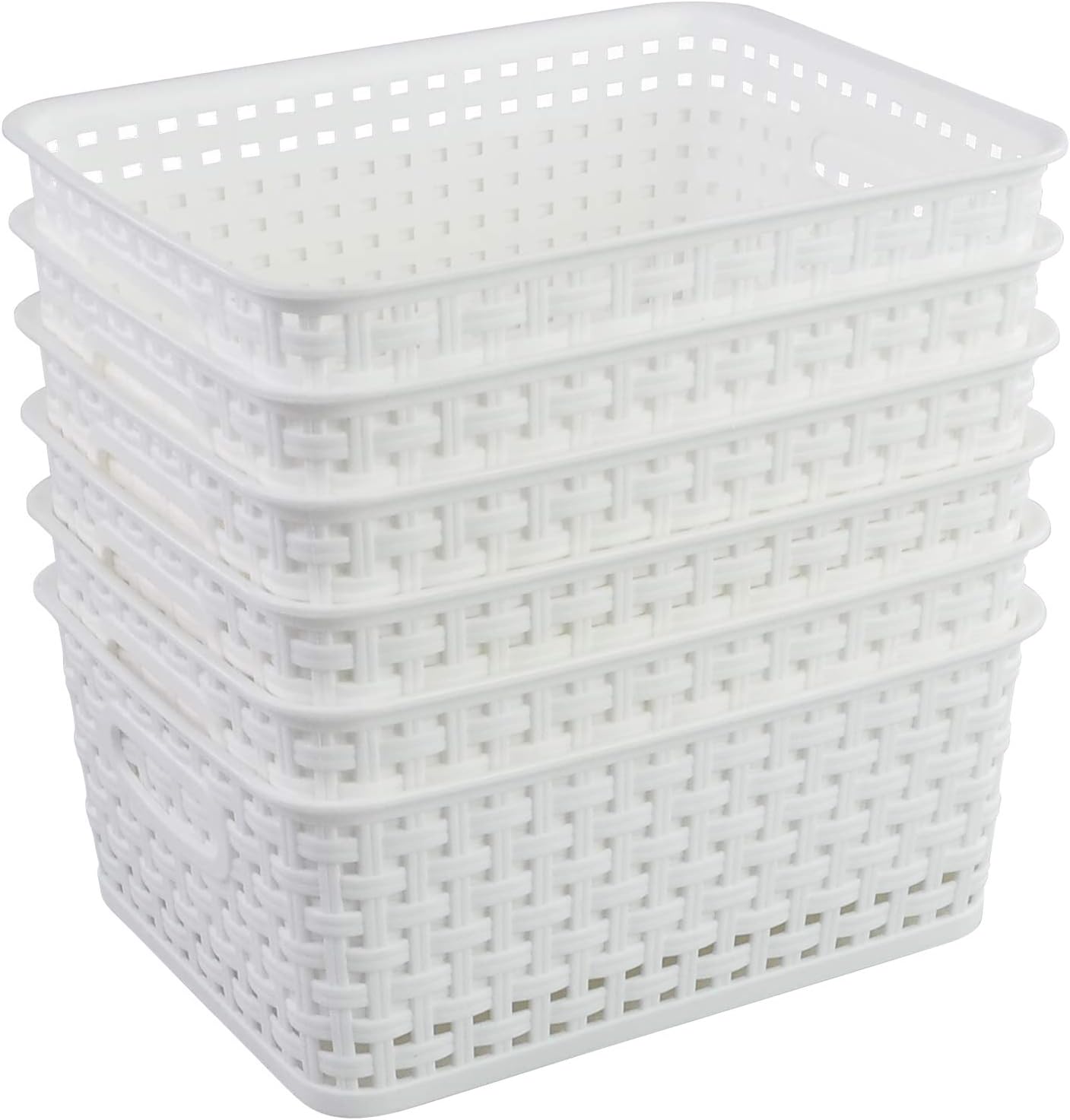 Boho Black Storage Basket — White