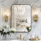 Luxe Black Wall Mirror — 36"