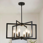 Farmhouse Black Chandelier — 6-Light