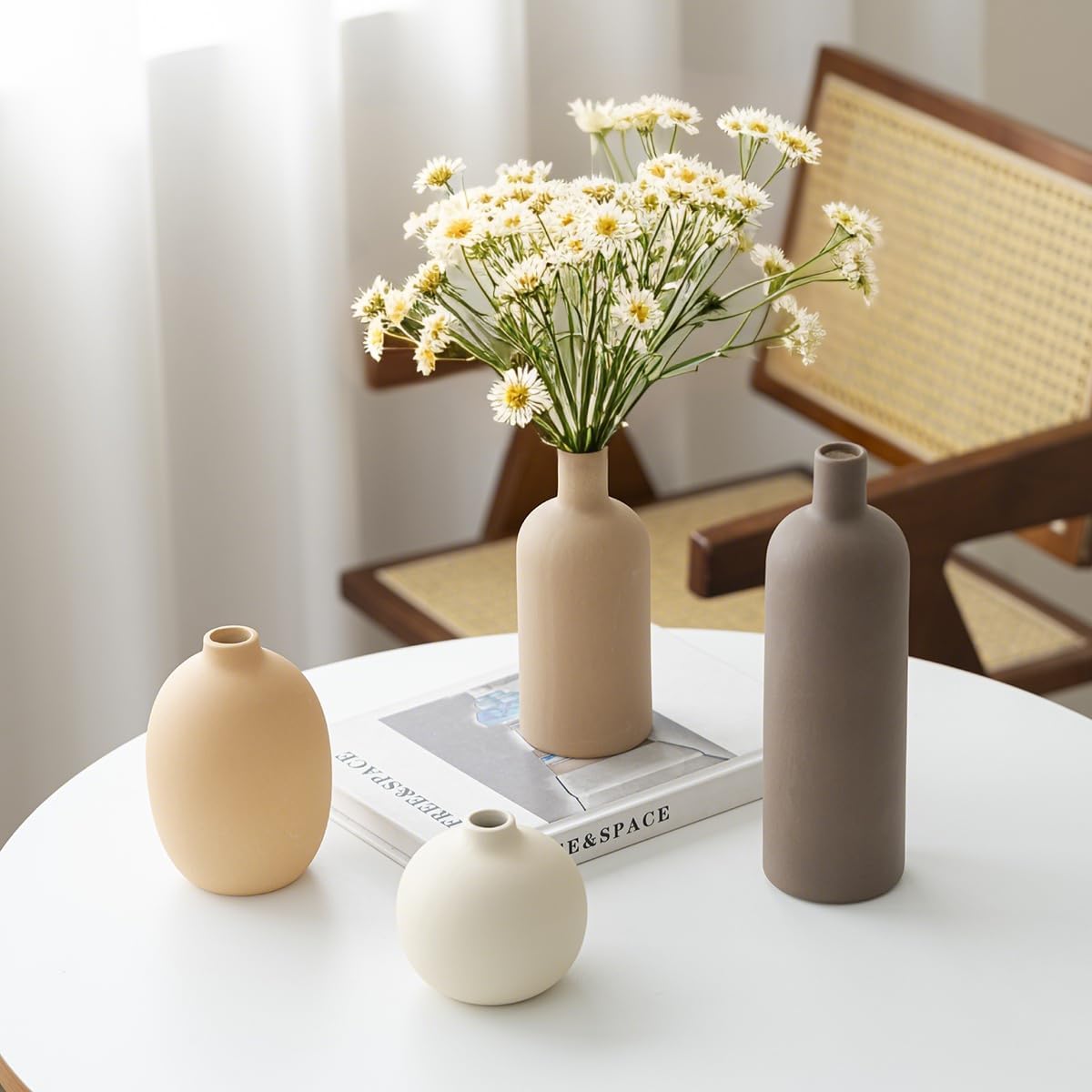 Modern Beige Decorative Vase - View 5