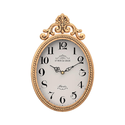 Battery Operated Boho Gold Wall Clock — 10.4"