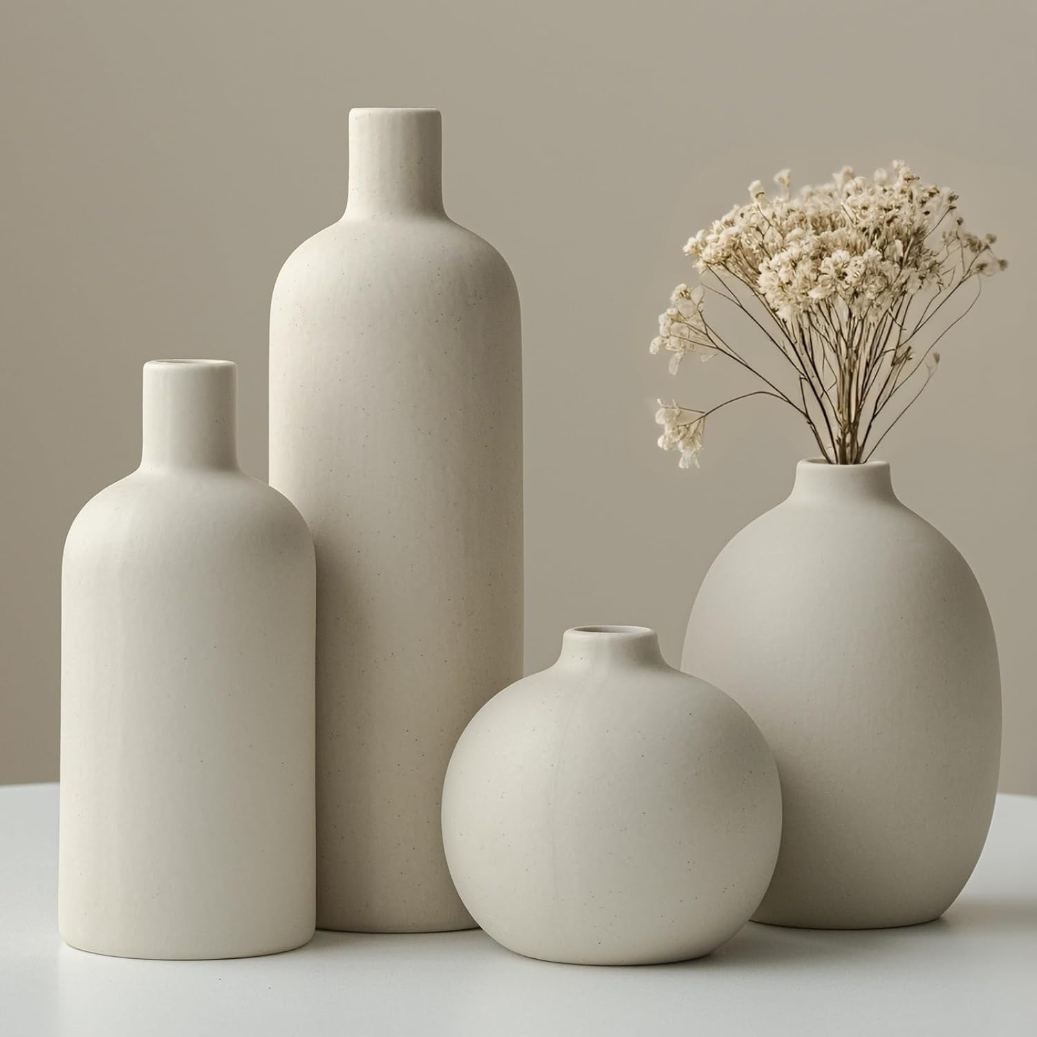 Modern Beige Decorative Vase — Beige