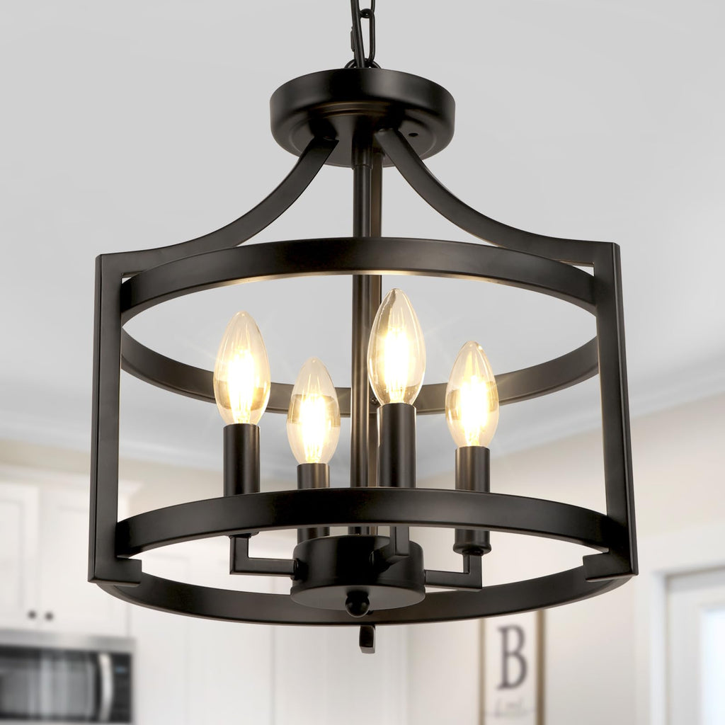 Convertible Farmhouse Black Chandelier