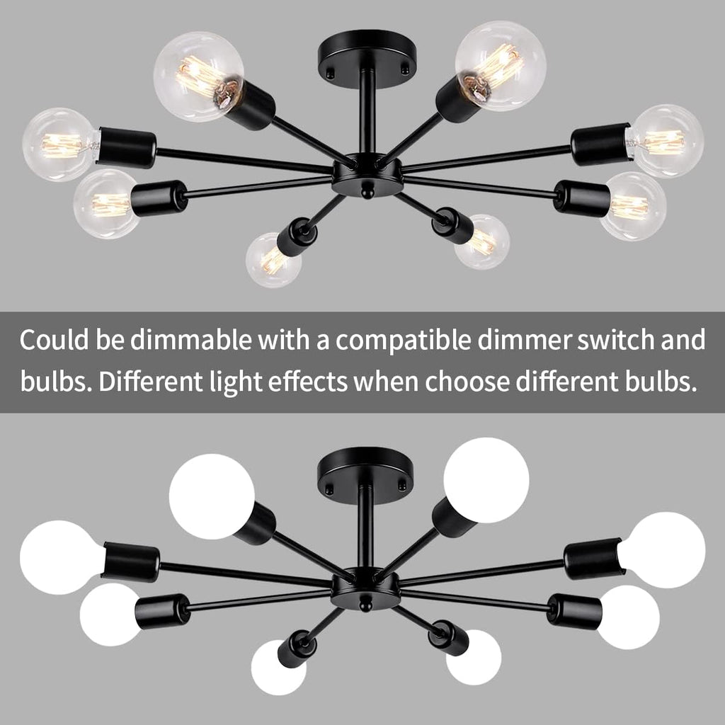 Modern Metal Chandelier — 8-Light - View 5