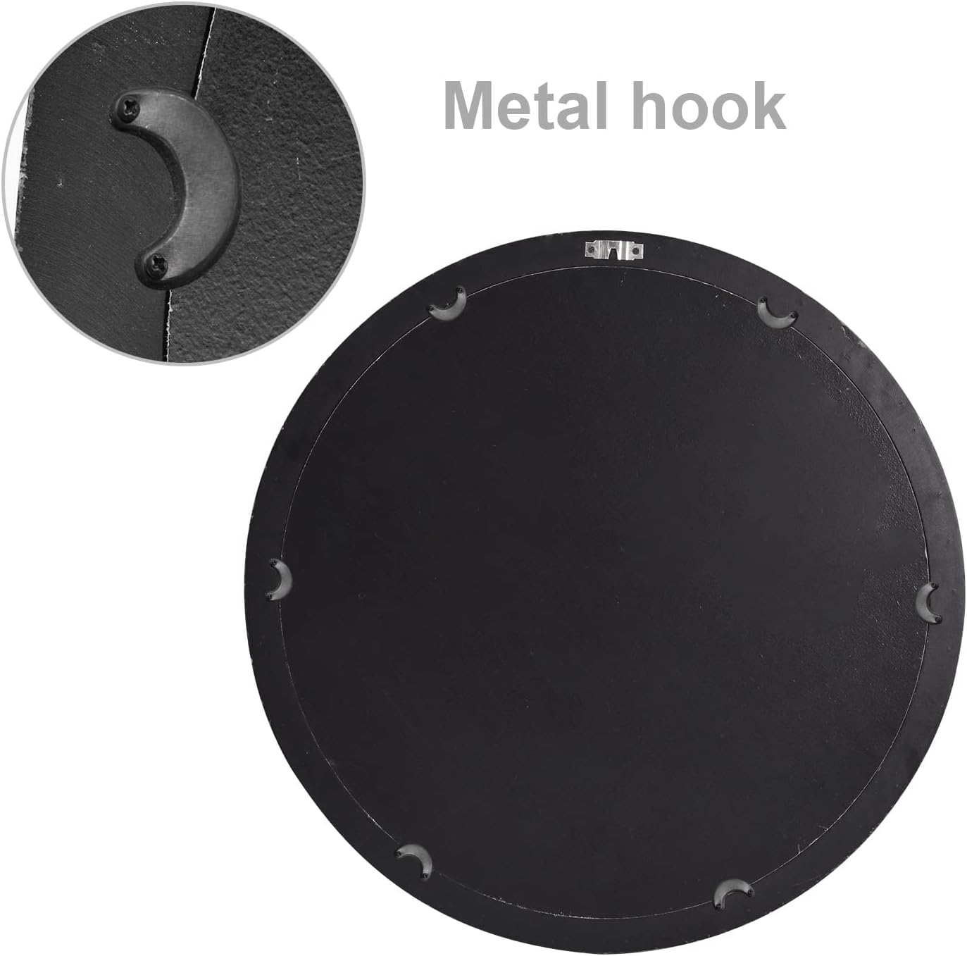 Round Boho Brown Wall Mirror — 24" - View 5