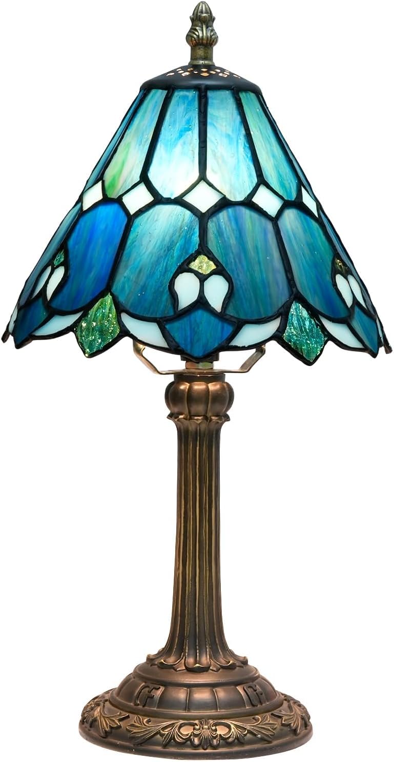 Blue Table Lamp — 8" — 8 inches-Sea blue table lamp