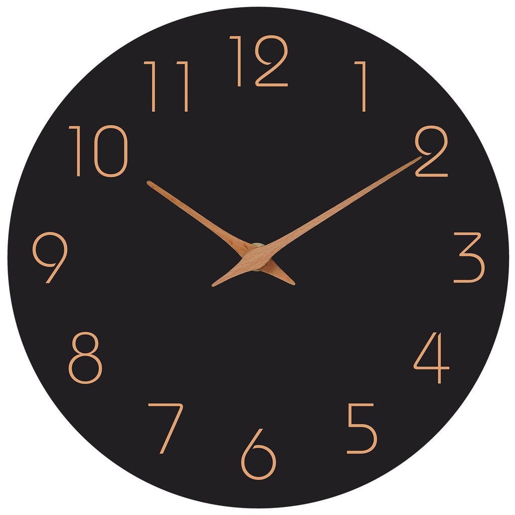 Battery Operated Luxe Black Wall Clock — 18"