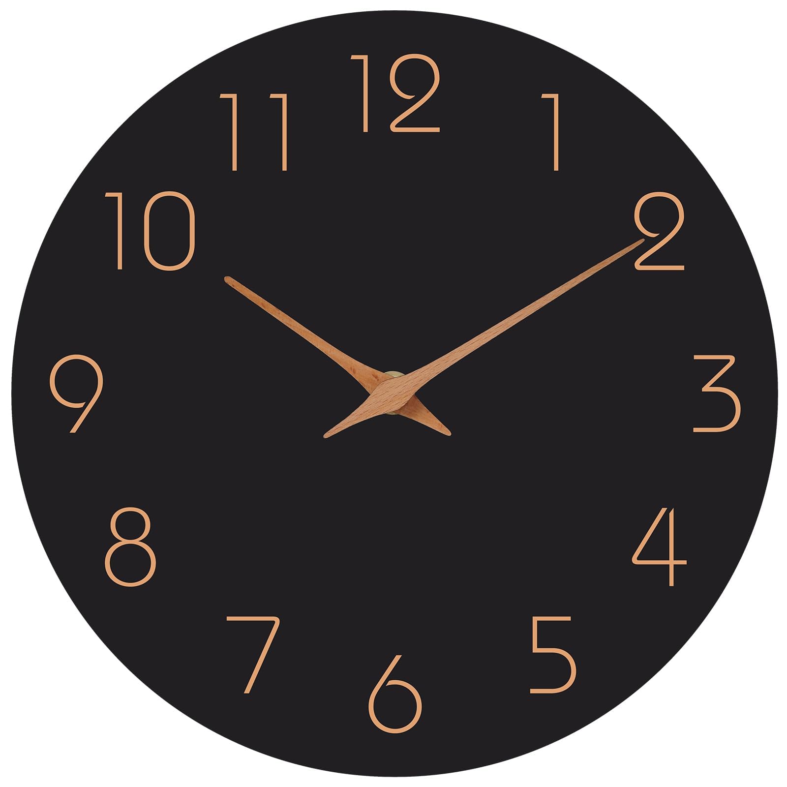 Battery Operated Luxe Black Wall Clock — 18"