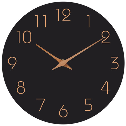 Battery Operated Luxe Black Wall Clock — 18"