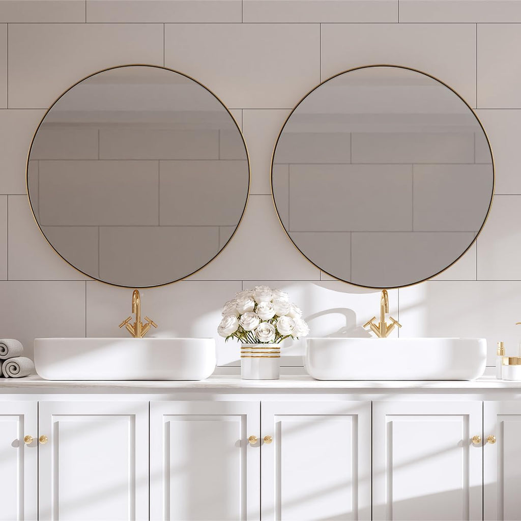 Luxe Black Round Mirror — 1" - View 9