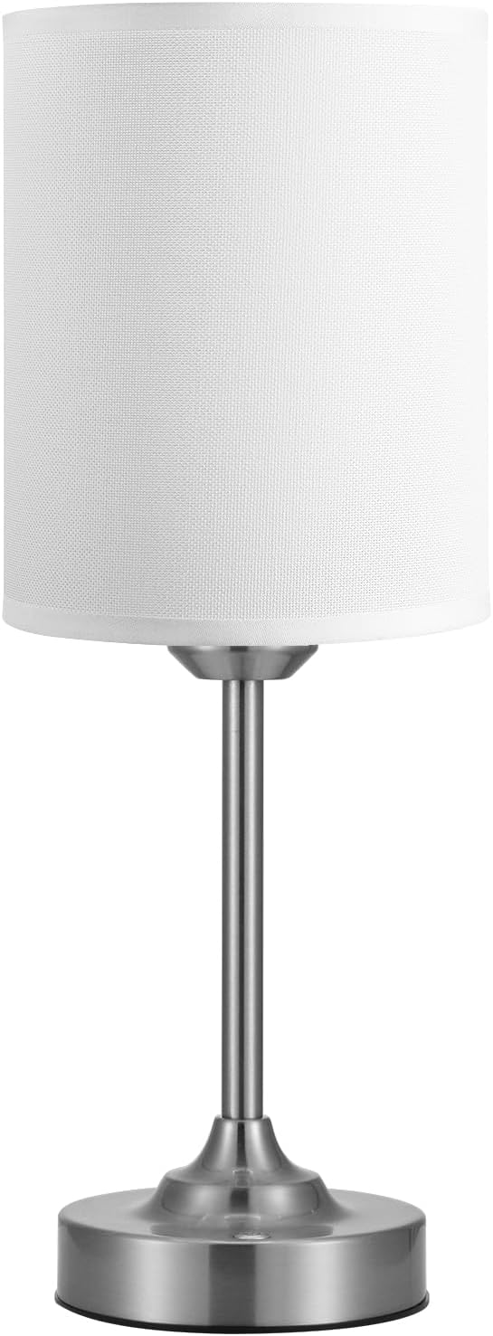 Cordless Luxe Black Table Lamp — White - Silver