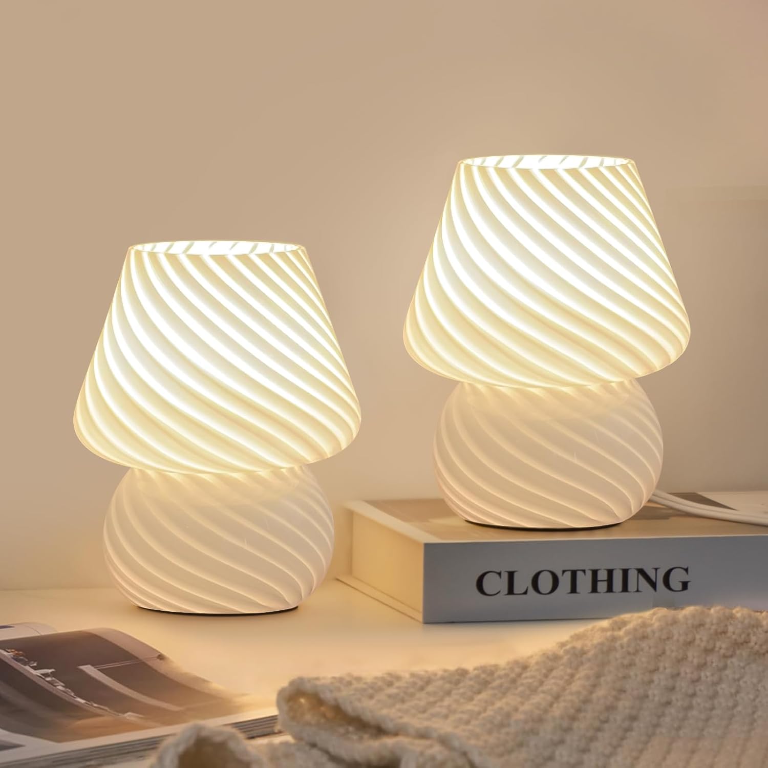 Dimmable Black Bedside Lamp — Not-dimmable-‎white-2packs