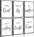 Framed White Wall Decor — 8" — Inspiring Quotes White