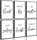Framed White Wall Decor — 8" — Inspiring Quotes White