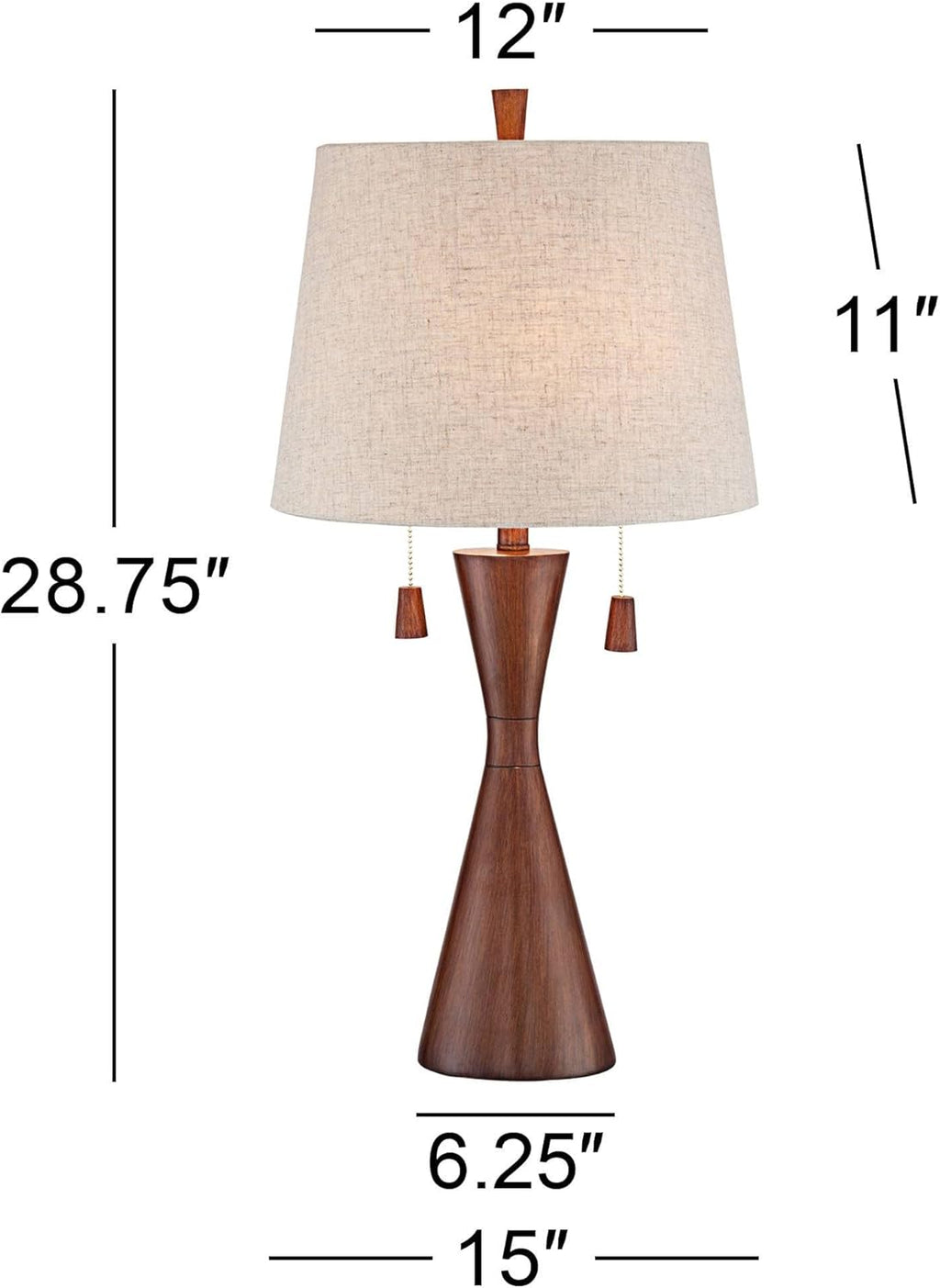 Mid-Century Wood Table Lamp — 28.75" - View 5
