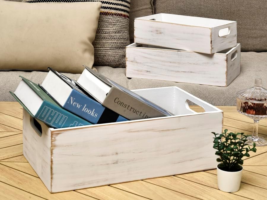 Farmhouse Beige Storage Basket — Set of 3 - View 2