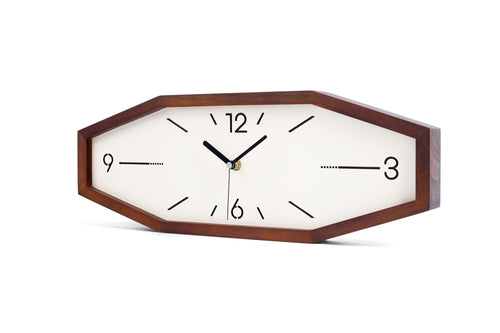 Battery Operated Mid-Century Brown Wall Clock — 18"