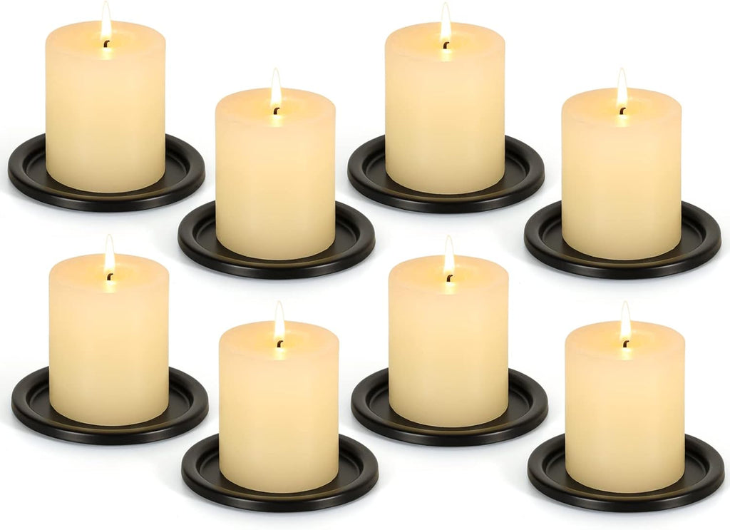 Black Pillar Candle — 3.8" — B-black-8