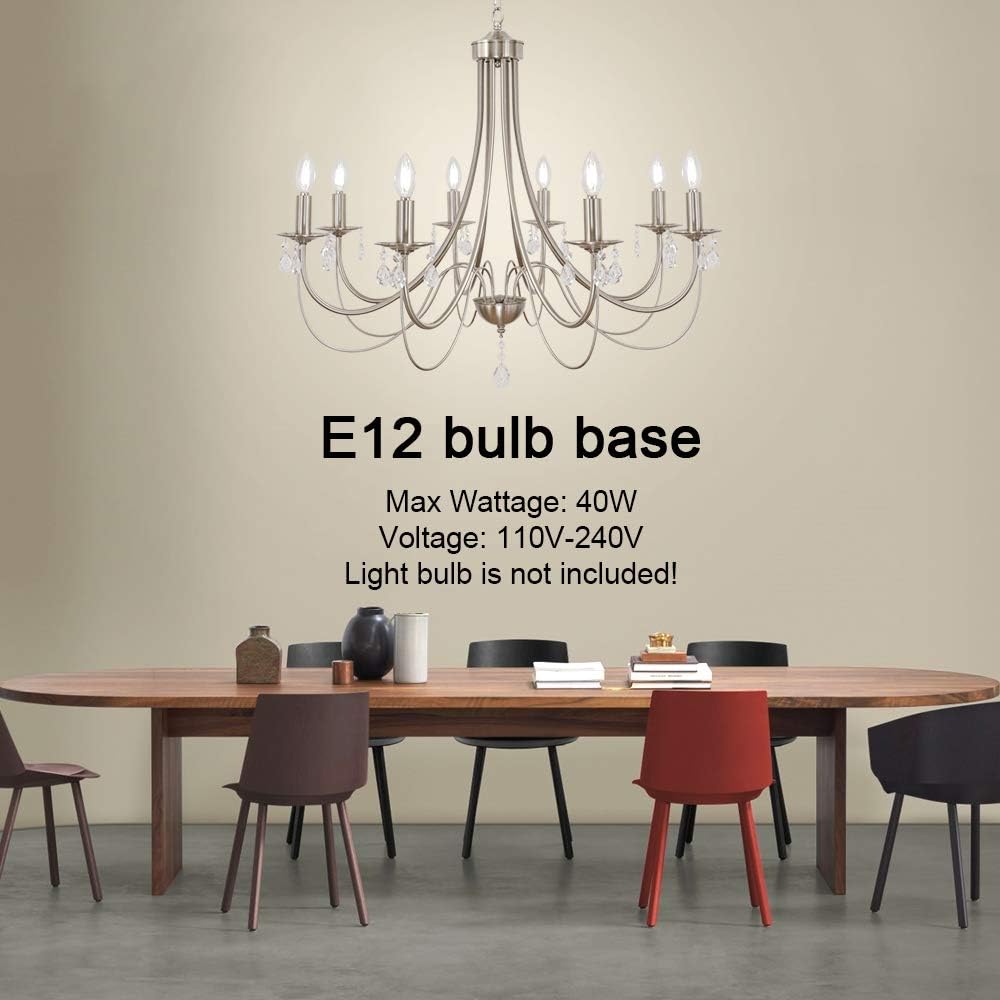 Farmhouse Black Chandelier — 8-Light - View 6
