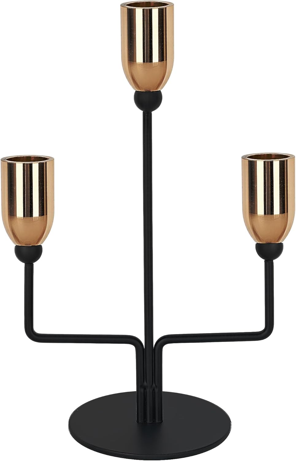 Vintage Metal Candle — Three arms-Black