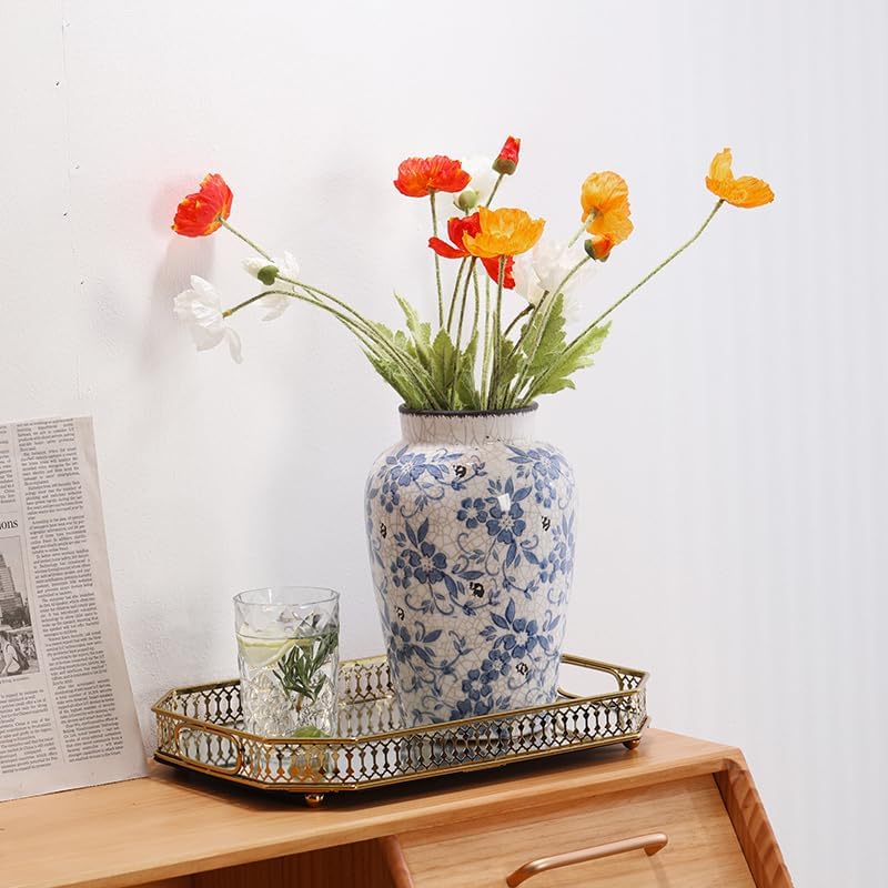 Vintage Farmhouse Ceramic Flower Vase — 8" - View 5