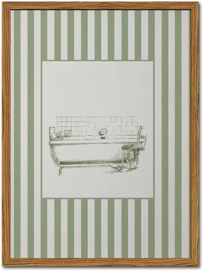 Framed Mid-Century Beige Wall Decor — 16" — 16"L x 12"W