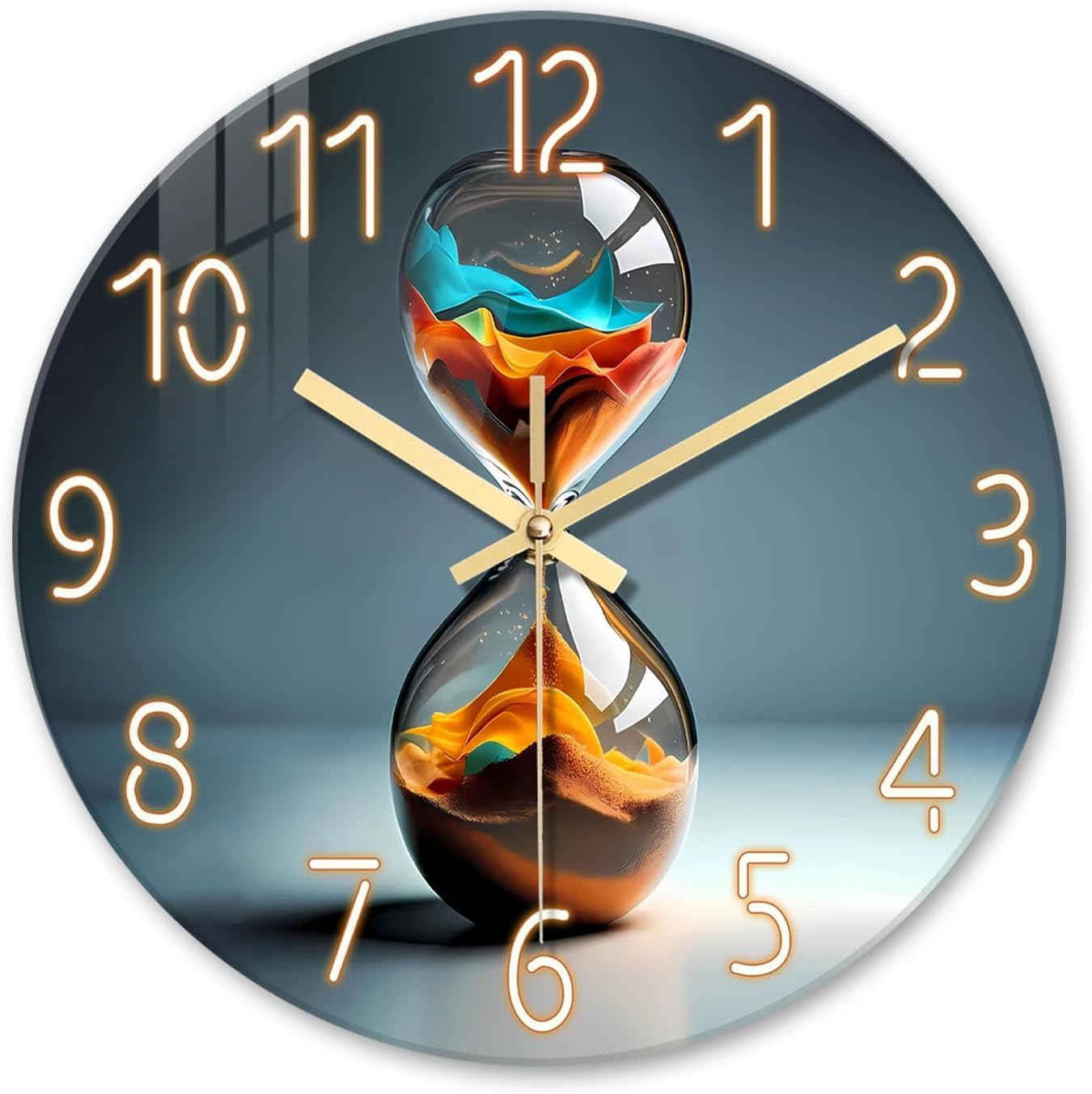 Battery Operated Modern Black Wall Clock — 16" — 12 Inch