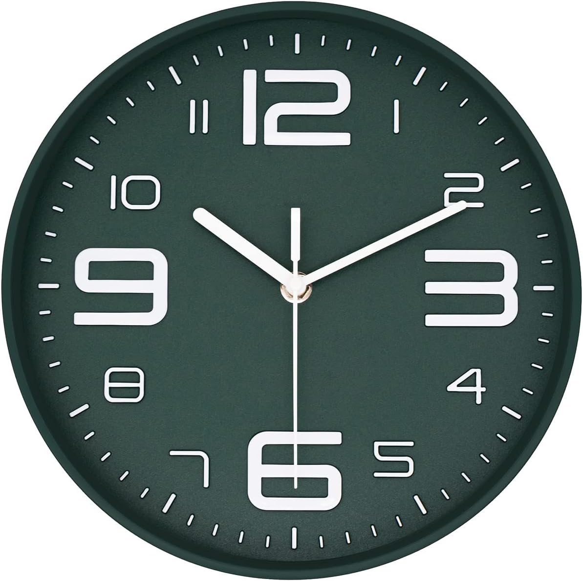 Modern Black Wall Clock — 12" — 10''deepgreen