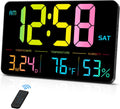 Adjustable Black Wall Clock — 13" — Black Case Color Light