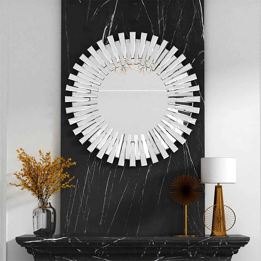 Round Modern Glass Wall Mirror — 31.5" - View 2