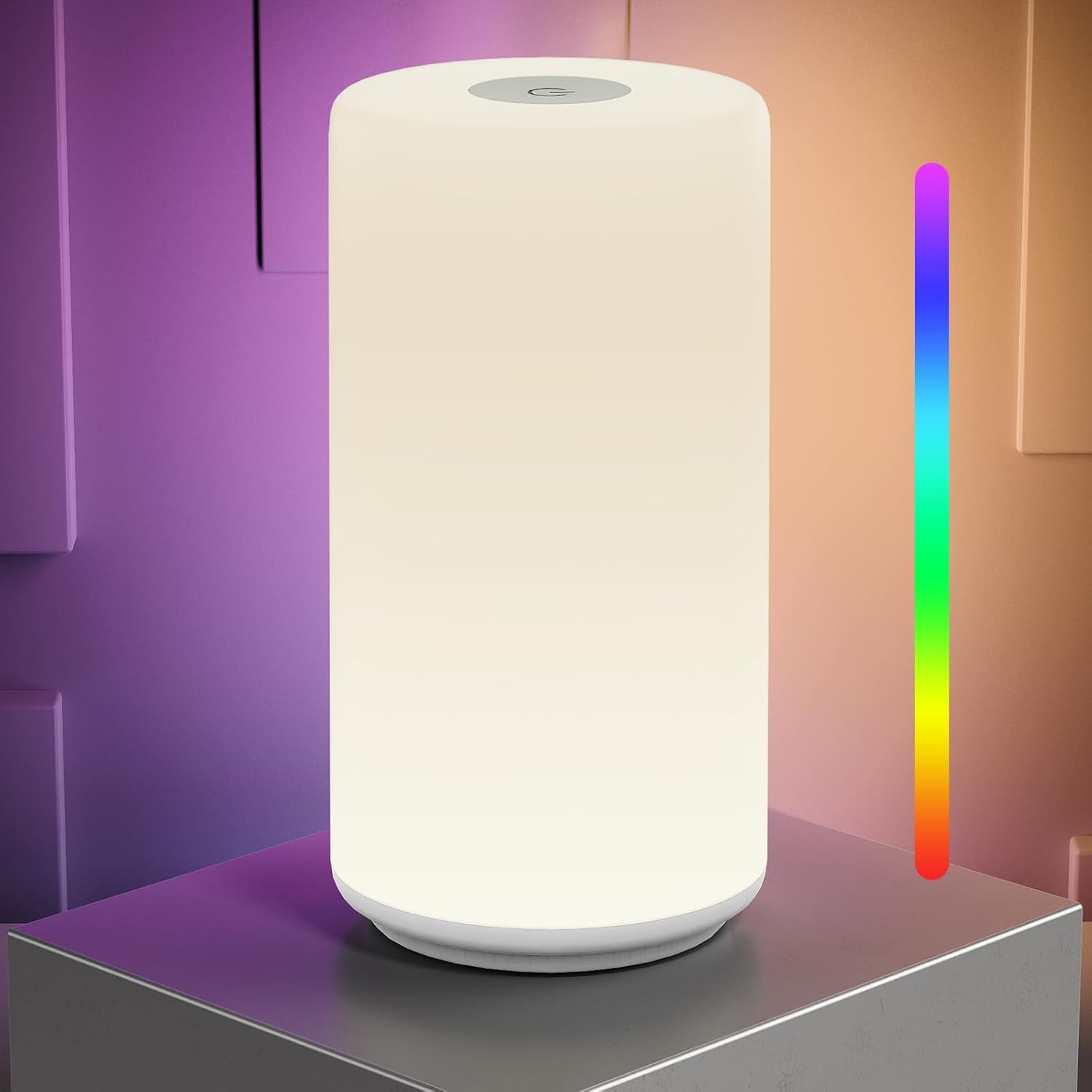 Dimmable Modern Grey Table Lamp — Ivory