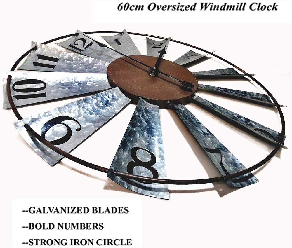 Farmhouse Metal Wall Clock — 24" - View 4