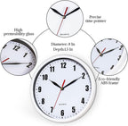 Black Wall Clock — 8" - View 3