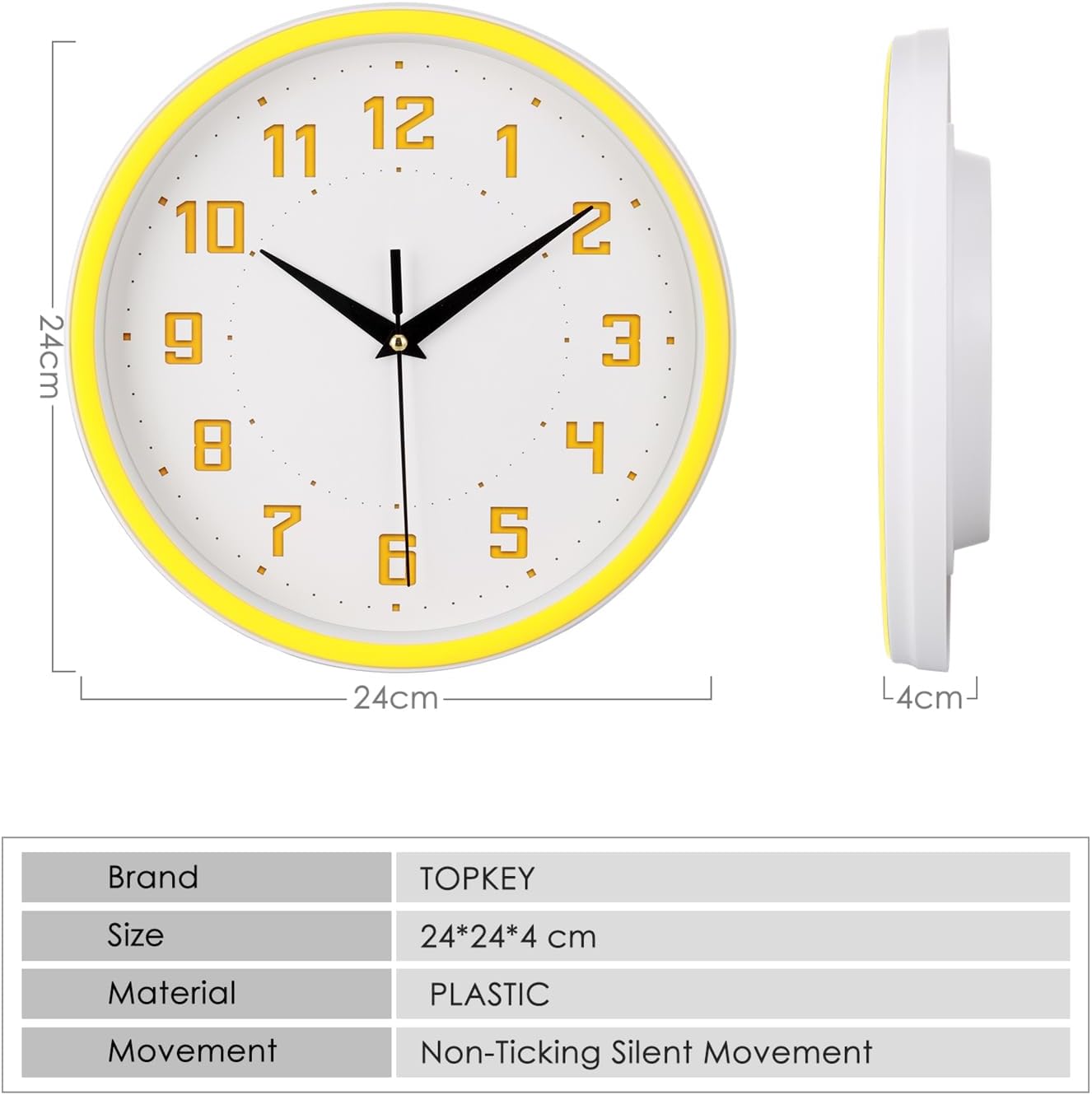 Round Modern Blue Wall Clock — 9" - View 5