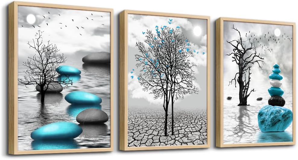 Beige Canvas Wall Art — 24L" x 16W" (3 Piece)
