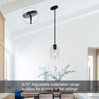 Farmhouse Black Pendant Light - View 7