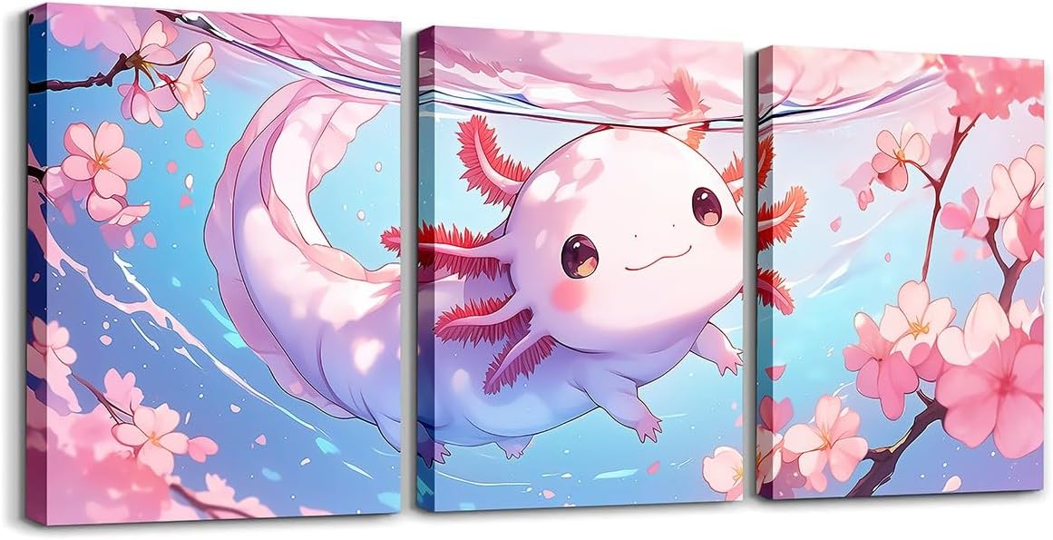 Blue Canvas Wall Art — 12" — Ocean Light Pink