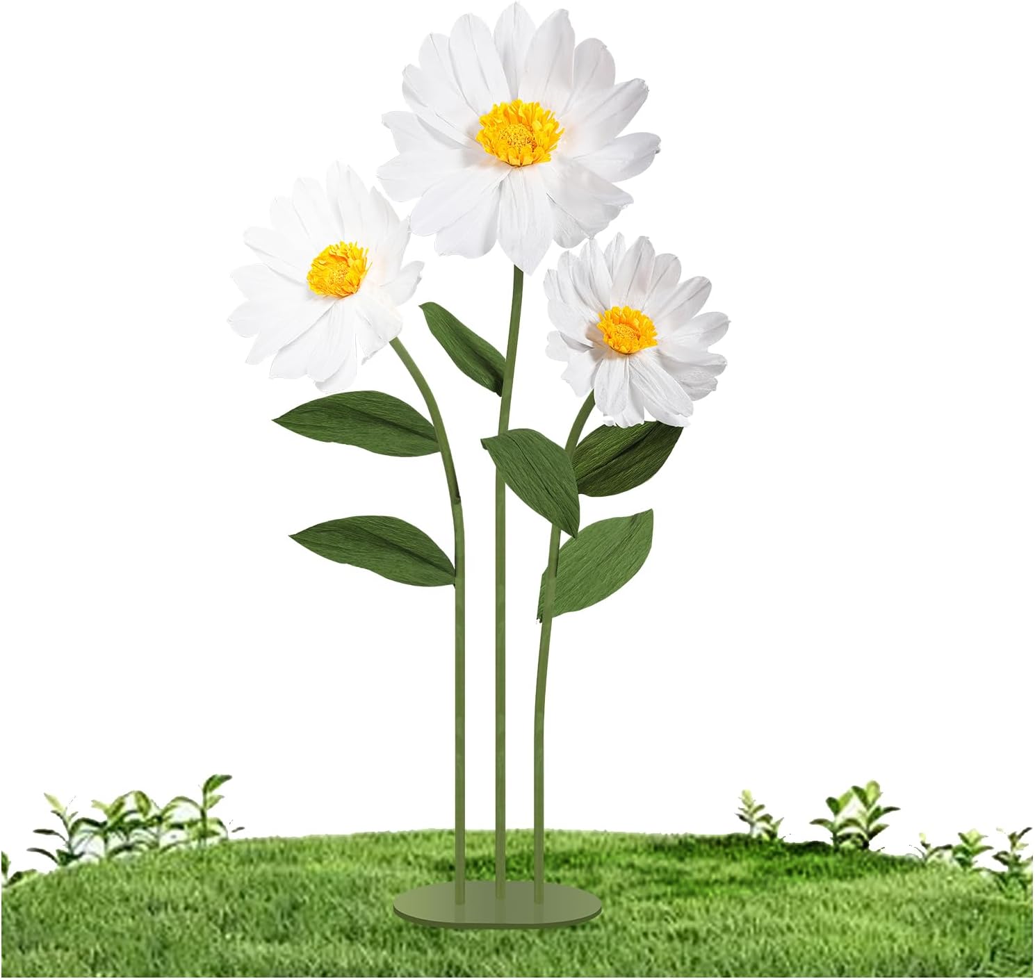 Beige Artificial Plant — White Daisy