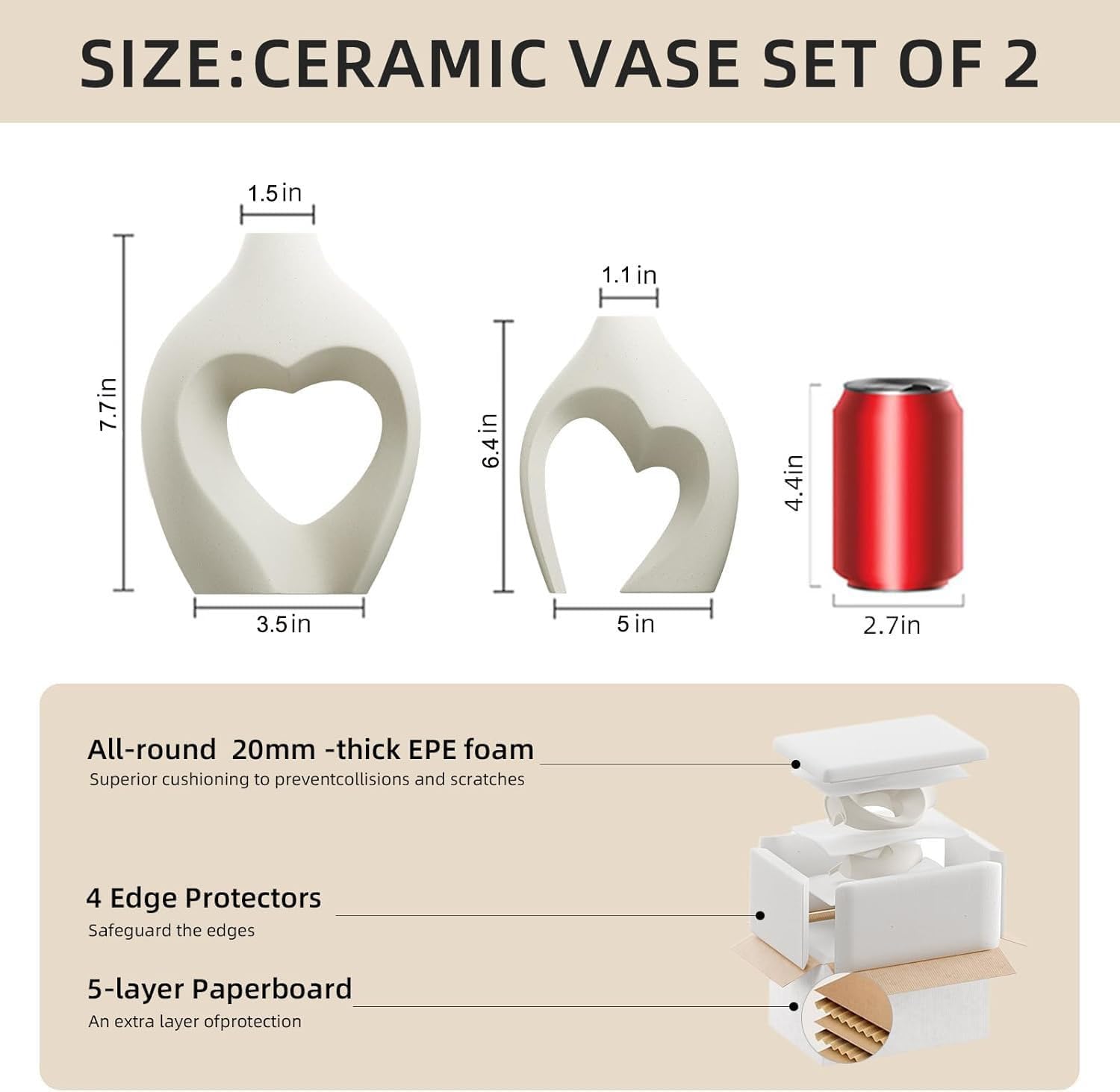 Modern Black Decorative Vase — Set of 2 - View 4