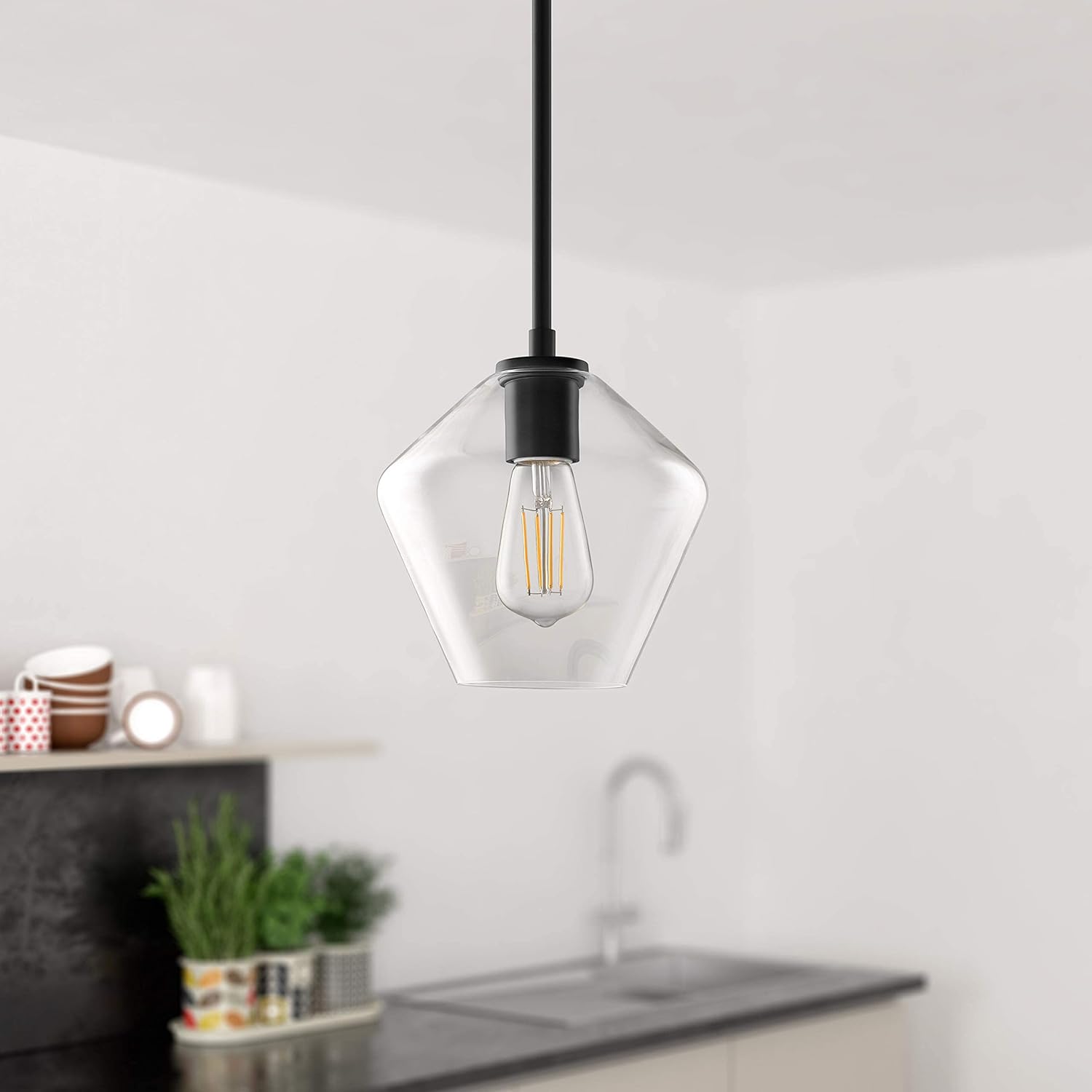 Farmhouse Black Pendant Light - View 5