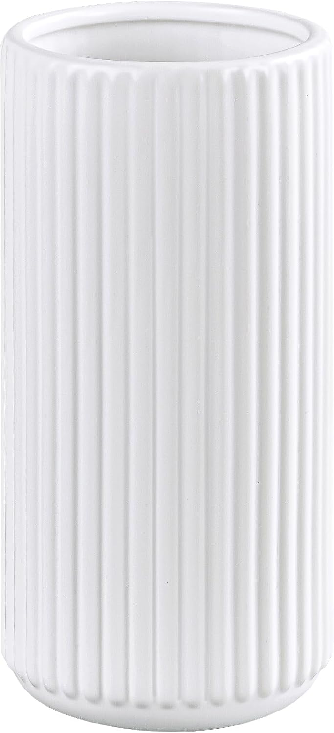 Black Flower Vase — 5" — Ceramic White