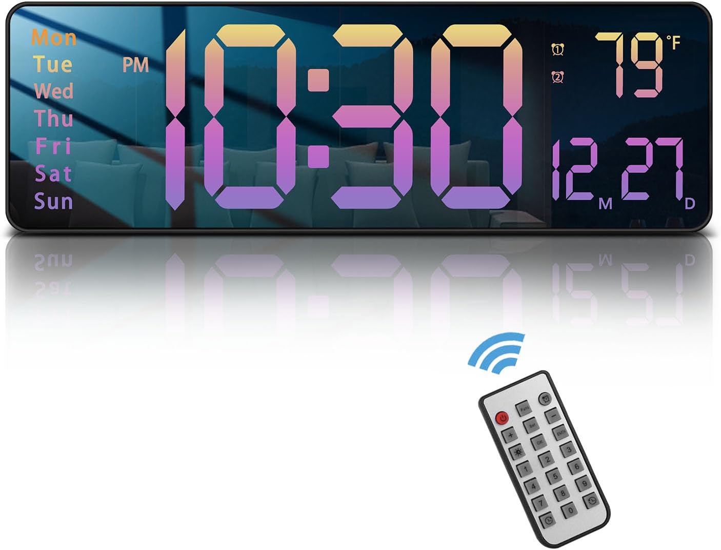 Modern Blue Wall Clock — 16" — 16 INCH