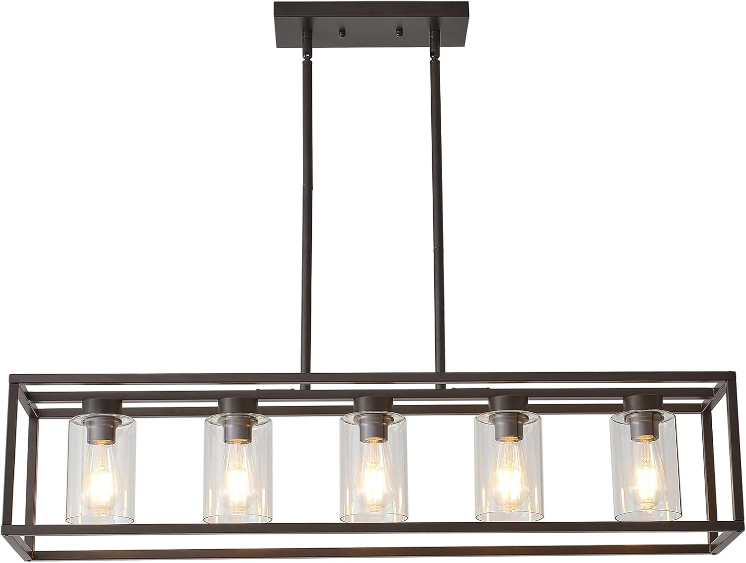 Vintage Farmhouse Black Chandelier — 4-Light — Oil-Rubbed Bronze