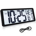 Rechargeable Mid-Century Black Wall Clock — 4.6"