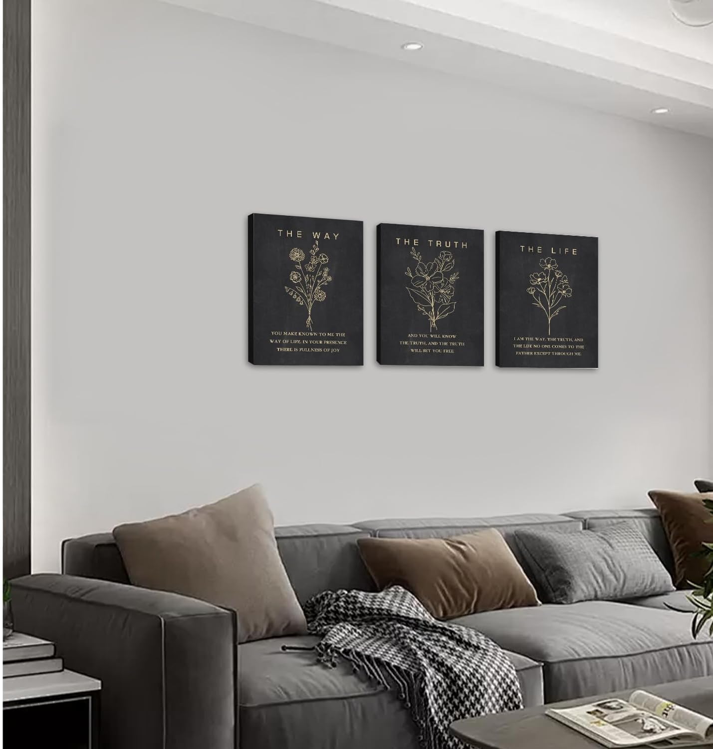 Framed Boho Beige Canvas Wall Art — 16" - View 7