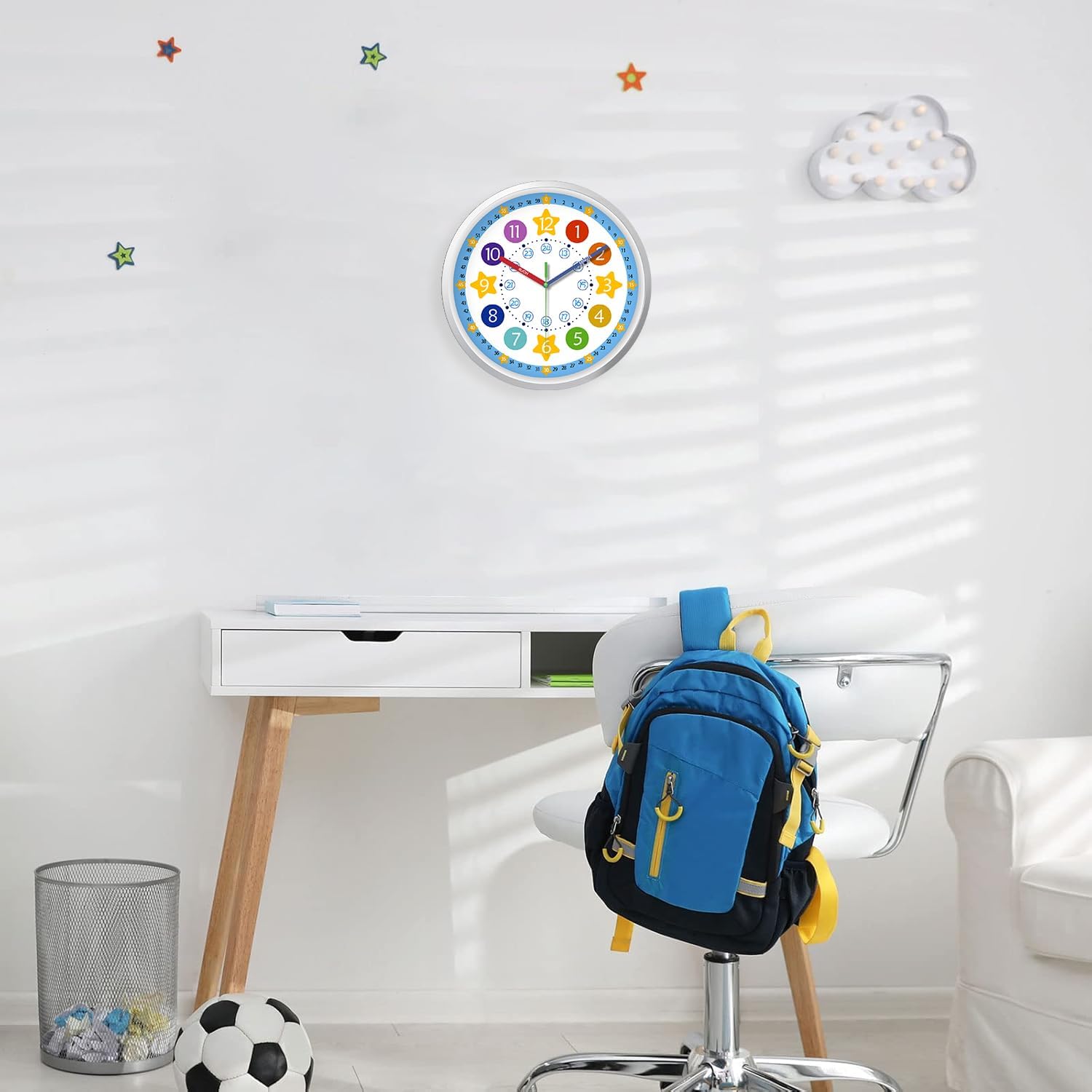 Battery Operated Black Wall Clock — 16" - View 5