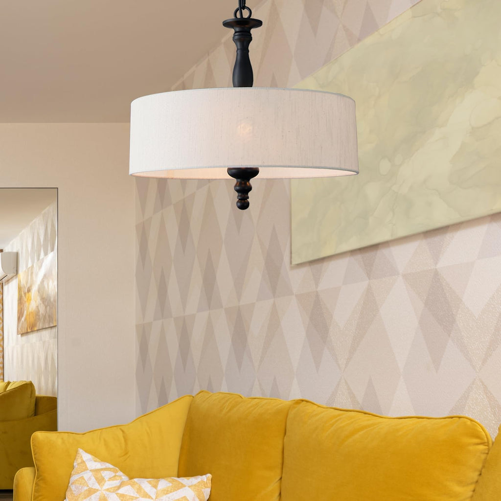 Adjustable Beige Chandelier — 4-Light - View 8