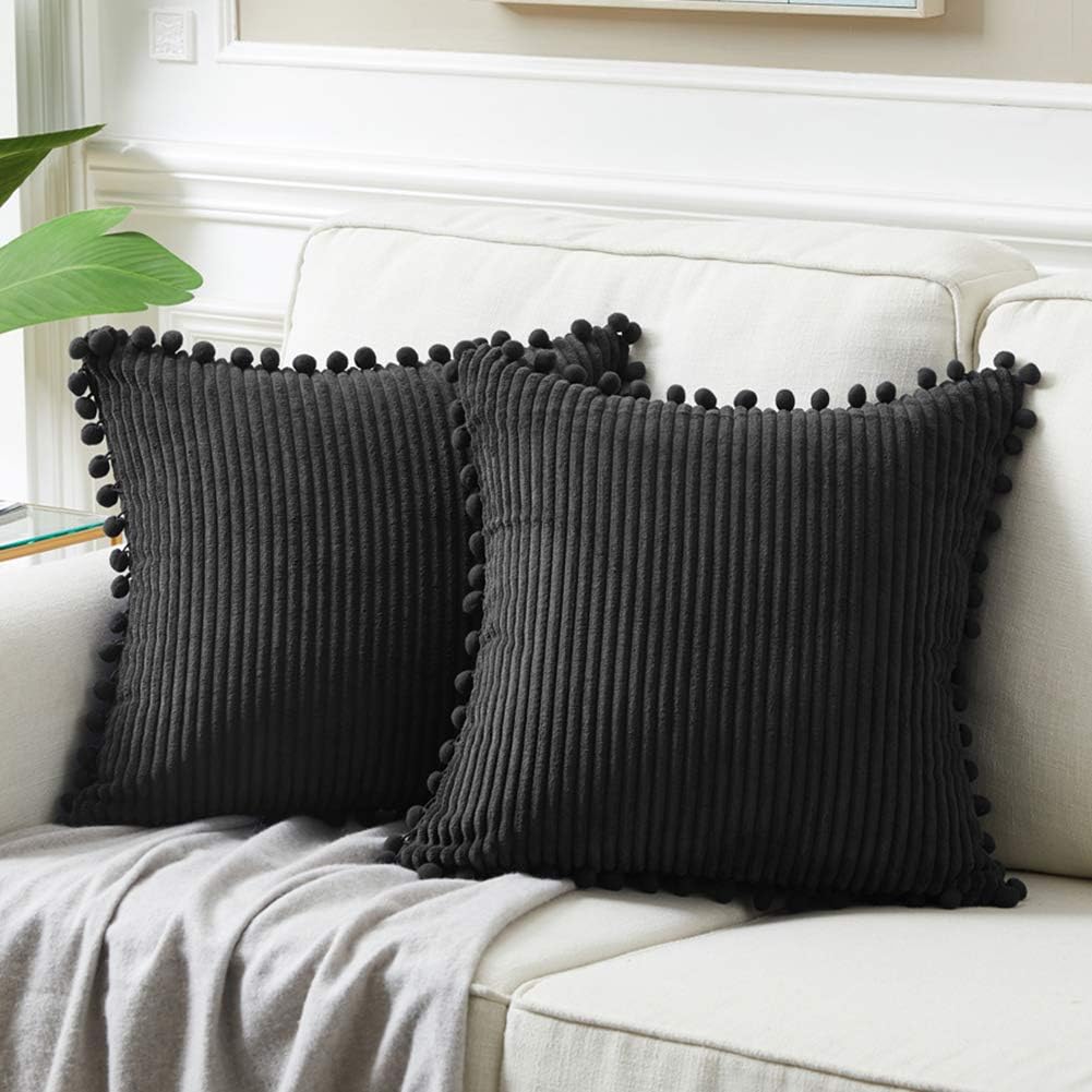 Boho Beige Throw Pillow Cover — 20" — 18" x 18" (Pack of 2)