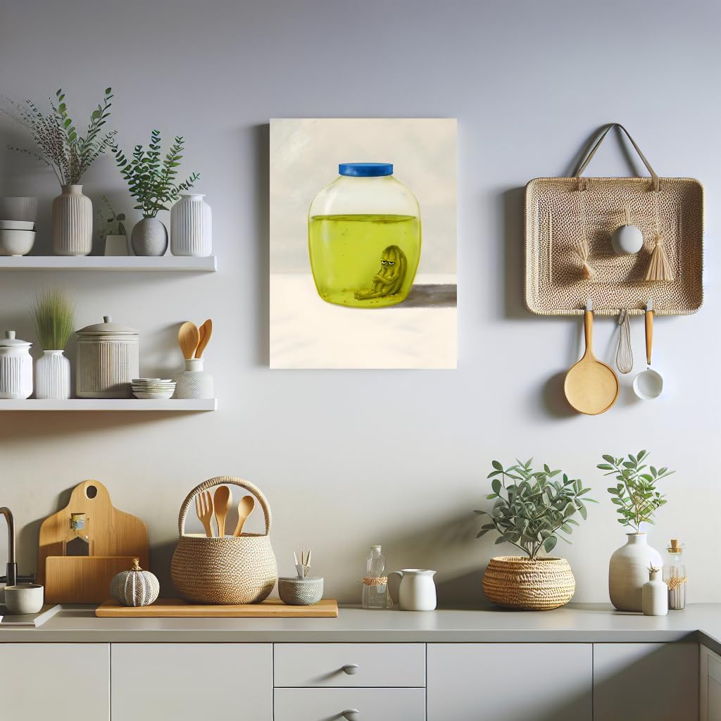 Framed Green Canvas Wall Art — 16" - View 3